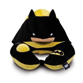 強強滾p-Travelmall｜DC正義聯盟授權兒童專用手動按壓式充氣連帽枕-BATMAN蝙蝠俠