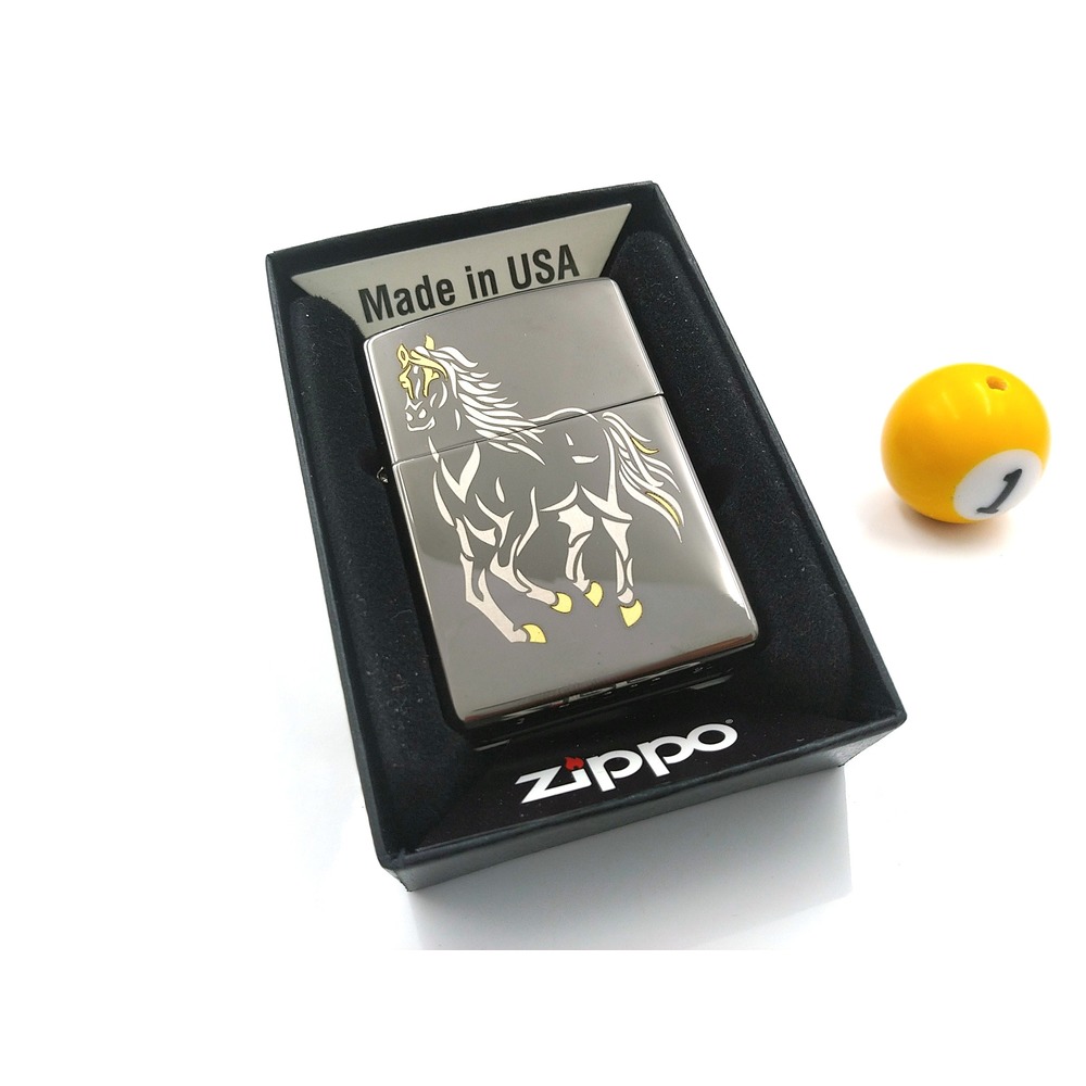 正品附發票 美國ZIPPO打火機 Animals系列-奔馬 (黑冰鏡面拋光-型號28645) ✦球球玉米斗✦