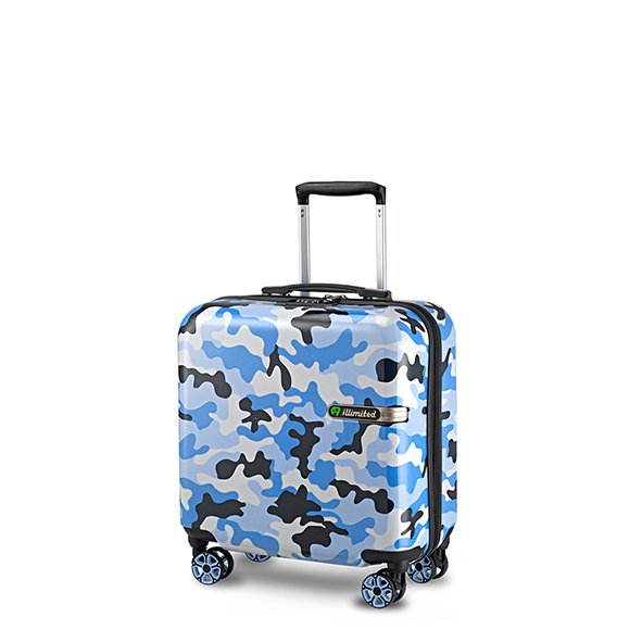 福利品 【一厘米 】迷彩系列18吋拉鍊行李箱-藍