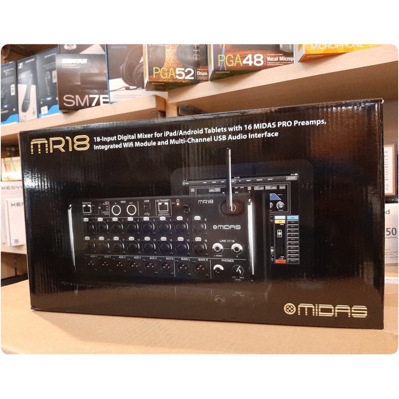 ♪♪學友樂器音響♪♪ Midas MR18 數位混音器 Digital Mixer 18In 平板無線操作