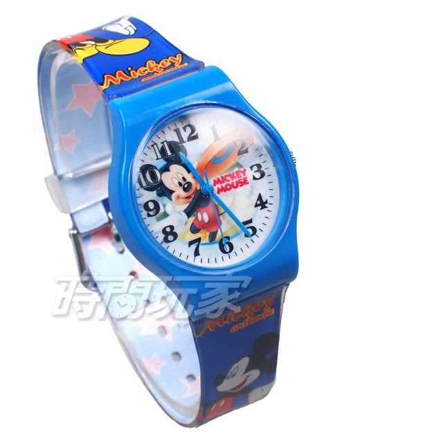Disney 迪士尼 時尚卡通手錶 米老鼠 米奇 兒童手錶 數字 女錶 男錶 藍色 D米奇藍大-3