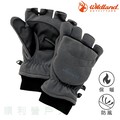 荒野WILDLAND 中性防風保暖翻蓋手套 深霧灰 W2012 保暖手套 刷毛手套 防風手套 OUTDOOR NICE
