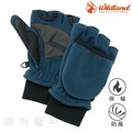 荒野WILDLAND 中性防風保暖翻蓋手套 湖水藍 W2012 保暖手套 刷毛手套 防風手套 OUTDOOR NICE