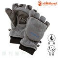 荒野WILDLAND 中性防風保暖翻蓋手套 灰色 W2012 保暖手套 刷毛手套 防風手套 OUTDOOR NICE