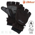 荒野WILDLAND 中性防風保暖翻蓋手套 黑色 W2012 保暖手套 刷毛手套 防風手套 OUTDOOR NICE