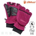 荒野WILDLAND 中性防風保暖翻蓋手套 紫紅色 W2012 保暖手套 刷毛手套 防風手套 OUTDOOR NICE