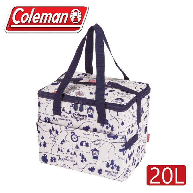 【 Coleman 美國 20L 露營地圖保冷袋】 CM-33435/保冰袋/野餐/野外露營