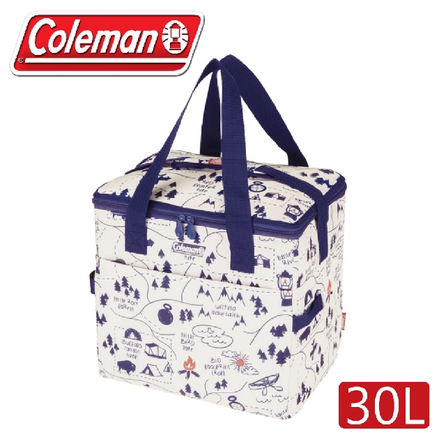 【 Coleman 美國 30L 露營地圖保冷袋】CM-33433/保冰袋/野餐/野外露營