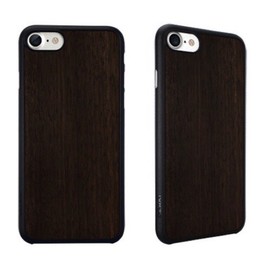強強滾p-Ozaki iPhone SE / iPhone 7/ 8 O!coat 0.3+Wood超薄木紋保護殼黑檀木