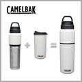 【美國CamelBak】CB2424101065 650ml MultiBev 二合一不鏽鋼隨行保溫瓶(保冰)-質感白