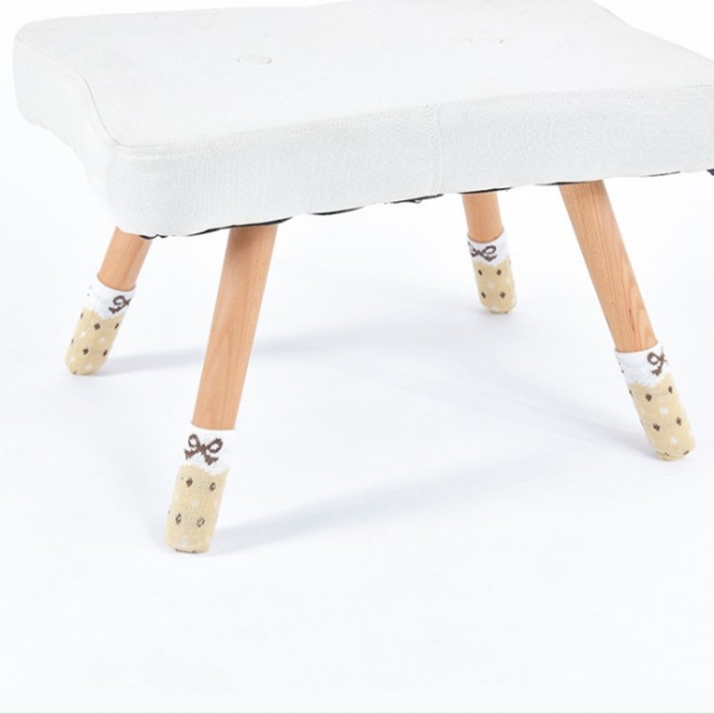 PS Mall 可愛針織椅腳套 雙層加厚椅子腳墊 桌腳墊 一組4個【J1207】