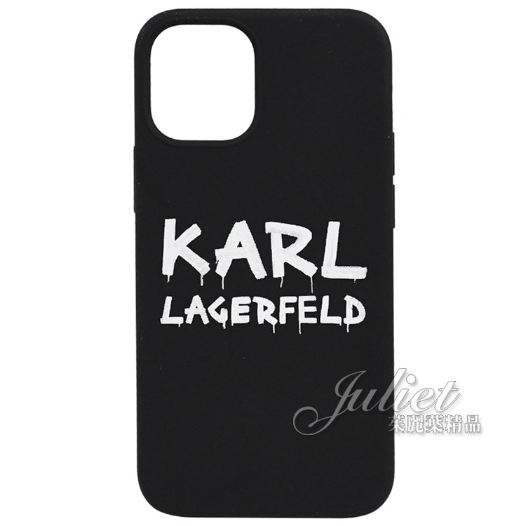 【全新現貨】茱麗葉精品 KARL LAGERFELD Iphone12(5.4吋) mini 塗鴉個性手機殼.黑現金價$680