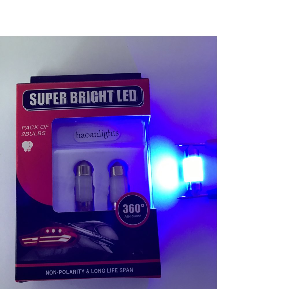 雙尖燈泡 LED 10x31mm 12V 4SMD 藍光 專利品 室內燈 閱讀燈 後廂燈 門邊燈 牌照燈 haoanlights