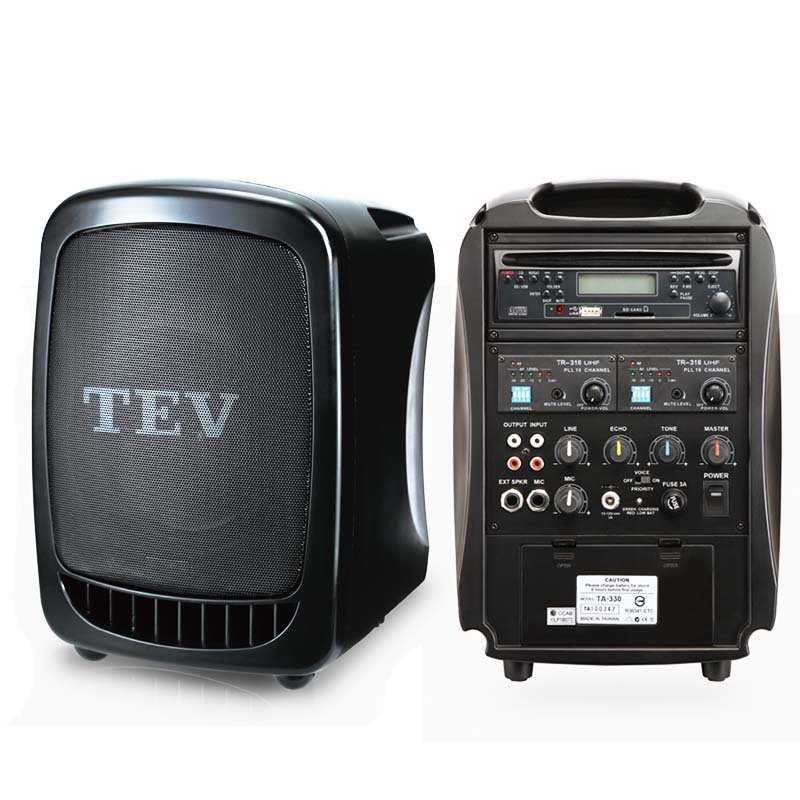 亞洲樂器 TEV TA-330-Mic*1 CD/USB/SD單頻無線擴音機 、60W 手提式無線擴音機