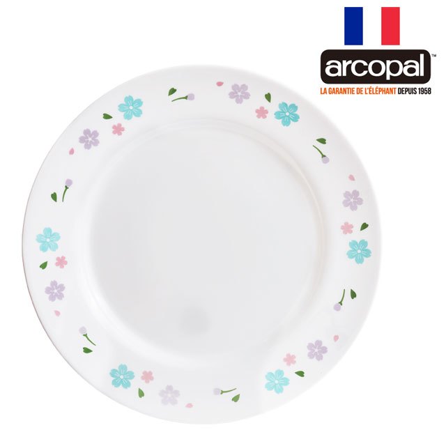 【法國ARCOPAL】絢麗櫻花強化餐盤單入組(26.5cm平盤)