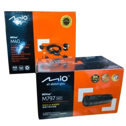 MIO MiVue M797+M40 (電力線版)【送32G】1440P/60FPS/WIFI/140°/機車行車記錄器