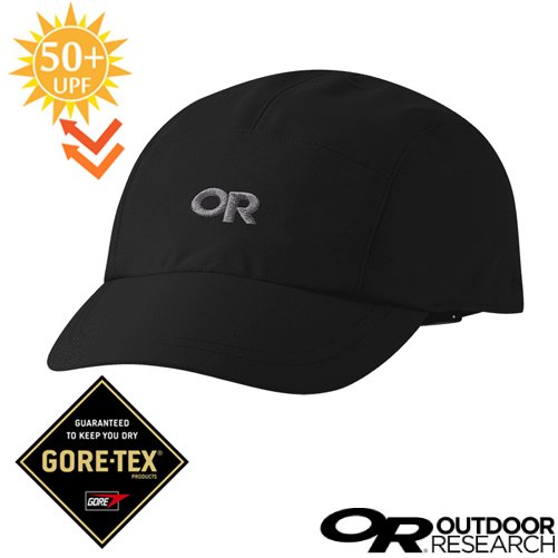【Outdoor Research】Seattle Rain Cap GORE-TEX 防水透氣棒球帽 .防曬鴨舌帽.跑步帽/健行.馬拉松/ 281307-0001 黑