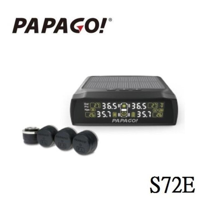 PAPAGO S72E 無線太陽能輕巧胎壓偵測器(胎外式) TireSafe【行車達人】