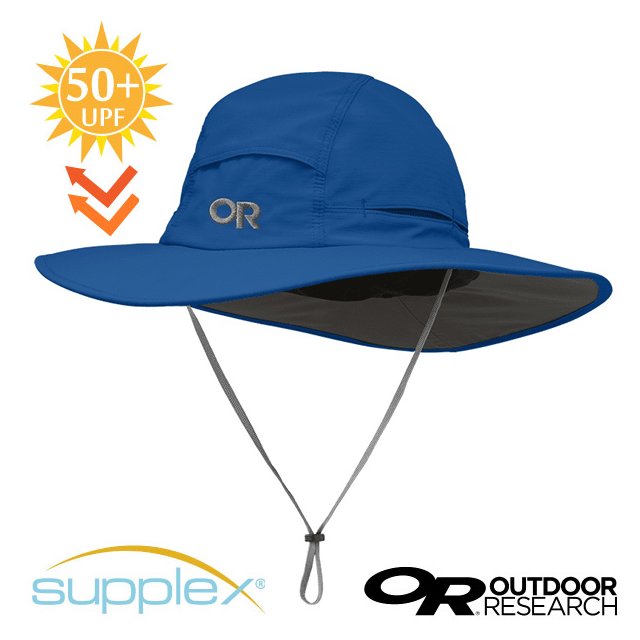 【美國 Outdoor Research】OR Sombriolet Sun Hat 超輕多孔式防曬抗UV透氣大盤帽子(UPF 50+.附帽繩)登山健行圓盤帽_243441 分級藍