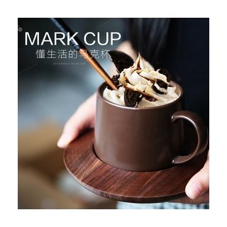 單配 咖啡底碟新品 歐式創意情侶咖啡杯簡約現代風磨砂陶瓷馬克杯子 下午茶杯