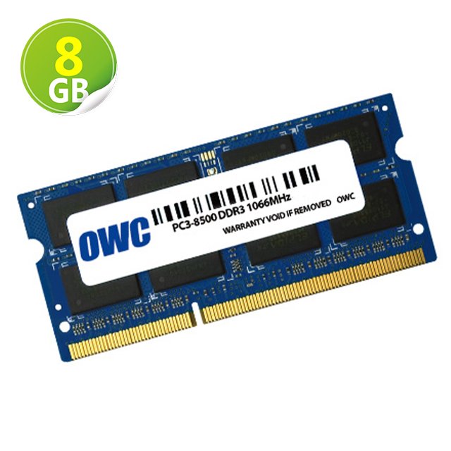 8GB OWC Memory 1066MHz DDR3 SO-DIMM PC8500 204Pin Mac 電腦升級解決方案