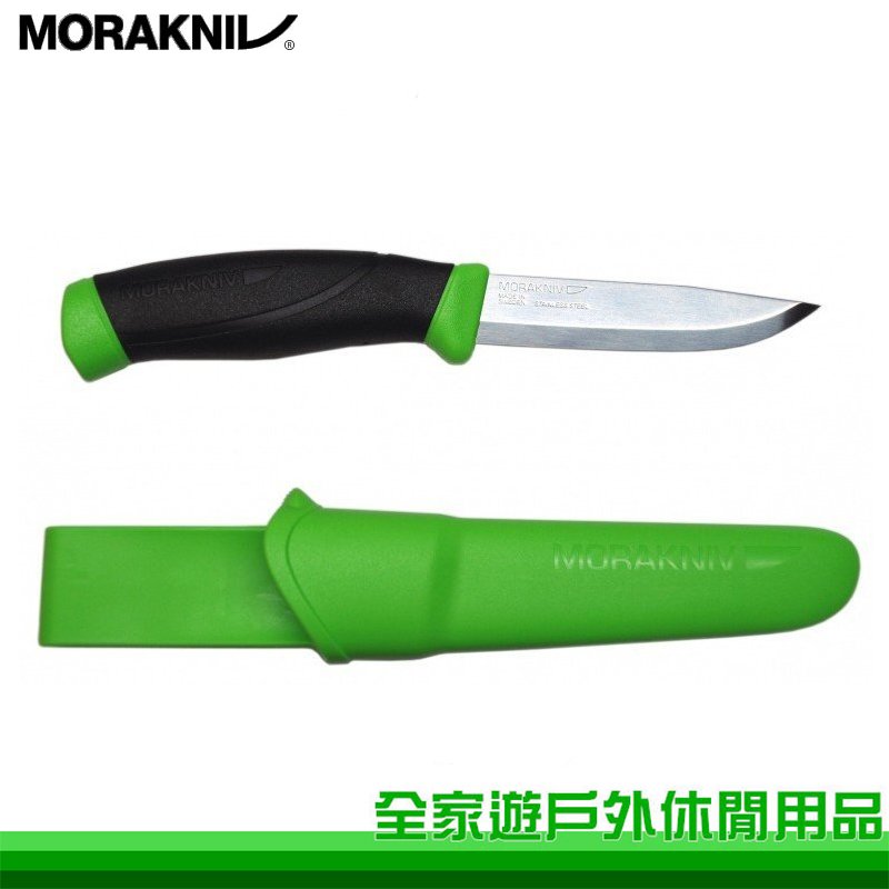 【全家遊戶外】MORAKNIV 瑞典 直刀 Companion(S) 12158/12091 綠/登山野營刀/不鏽鋼直刀 小刀