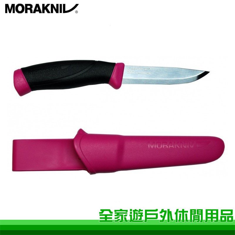 【全家遊戶外】MORAKNIV 瑞典 直刀 Companion(S) 12157/12094 桃紅/野營刀/不鏽鋼直刀 戶外刀具