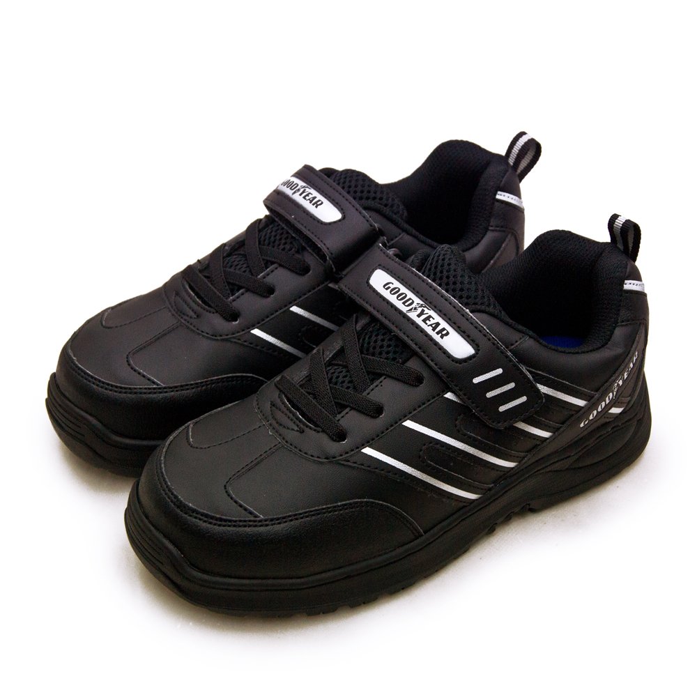 【GOOD YEAR】固特異透氣鋼頭防護認證安全工作鞋 特工S系列 台灣製造 黑銀 03990 男