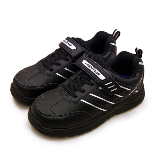 【GOODYEAR】固特異透氣鋼頭防護認證安全工作鞋 特工S系列 台灣製造 黑銀 02990 女