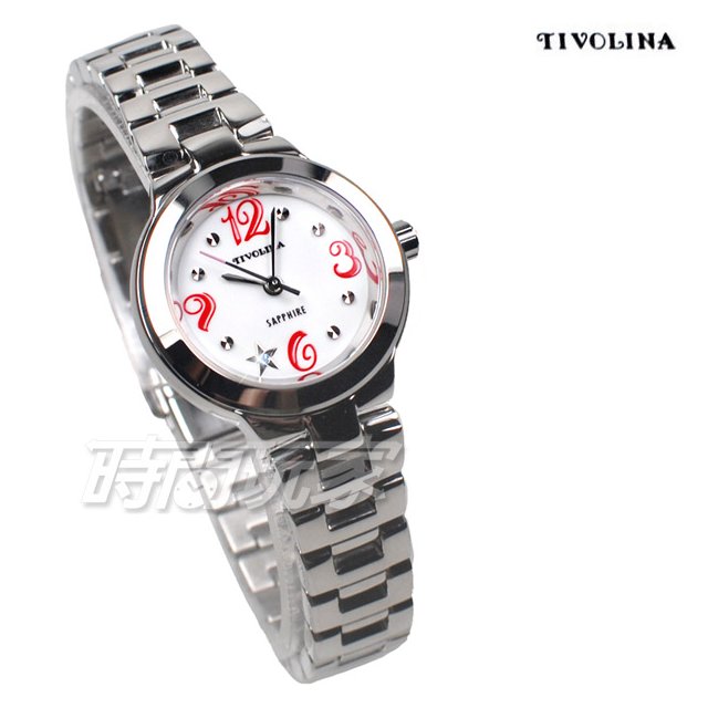 TIVOLINA 星星時刻 數字錶 對錶 防水手錶 藍寶石水晶鏡面 日期顯示窗 白色 LAW3683-R