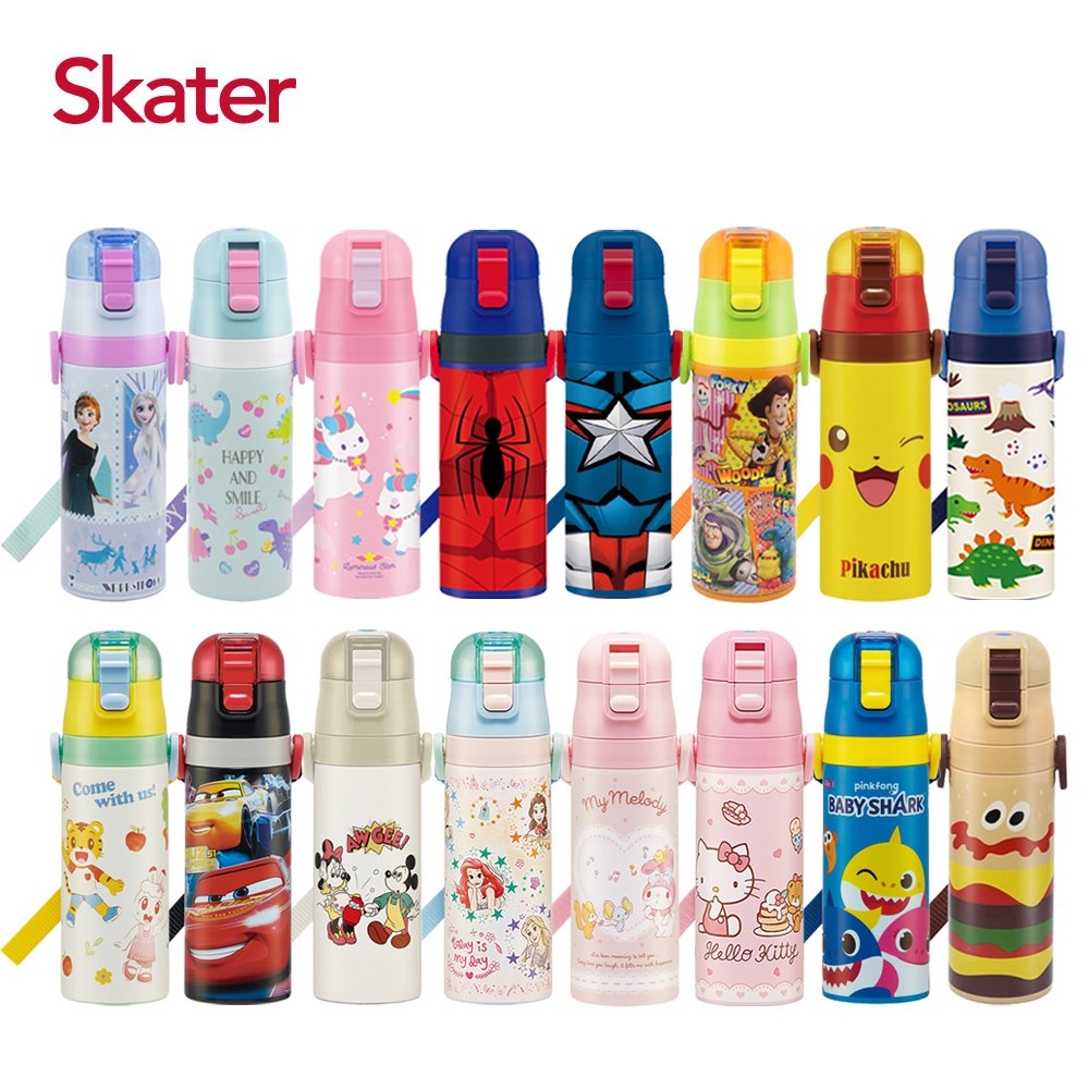 【安可市集】日本 Skater 不鏽鋼直飲保溫水壺(470ml) 多款圖案可選