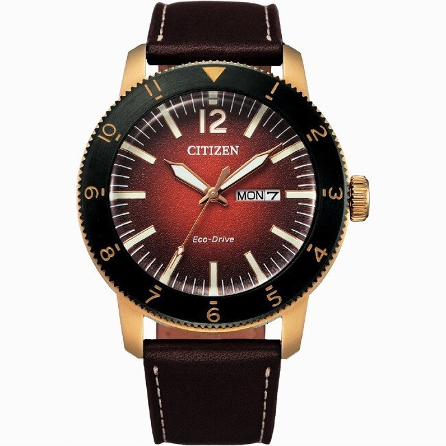 CITIZEN 星辰錶 AW0079-13X GENT'S 光動能日期腕錶 /橙面 43.5mm