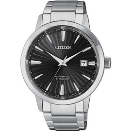 CITIZEN 星辰錶 NJ2180-89H GENT'S 放射狀鈦金屬腕表 /黑x銀 40.5mm