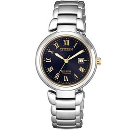 CITIZEN 星辰錶 EW2509-83L LADY'S系列 光動能鈦金屬藍寶石鏡面腕錶 /29mm