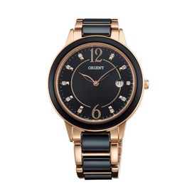 Orient 東方錶 FGW04001 閃亮晶鑽陶瓷腕錶/黑面 38.5mm