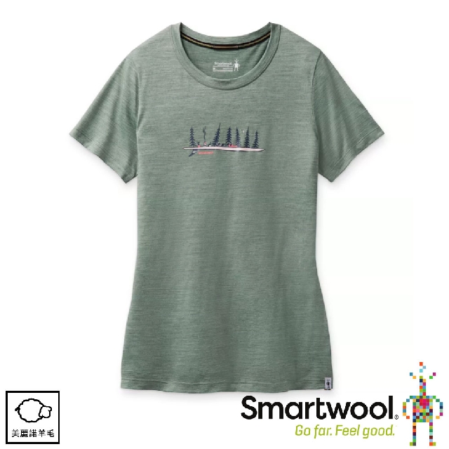 【SmartWool 美國 女 Merino Sport 150 好友時光T恤《鼠尾草綠》】SW000722/排汗衣/ 機能衣
