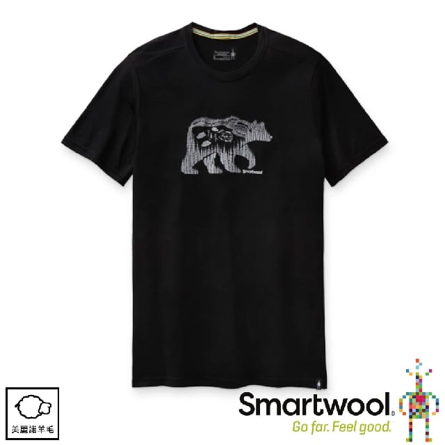 【SmartWool 美國 男 Merino Sport 150 野營與熊T恤《黑》】SW015158/排汗衣/ 機能衣