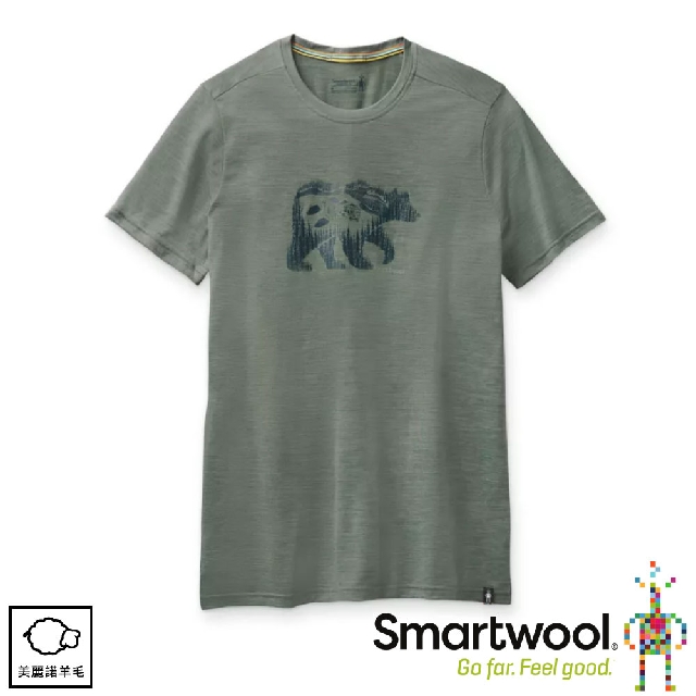 【SmartWool 美國 男 Merino Sport 150 野營與熊T恤《鼠尾草綠》】SW015158/排汗衣/ 機能衣