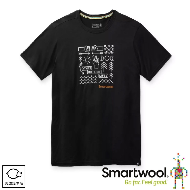 【SmartWool 美國 男 Merino Sport 150 趣味公園T恤《黑》】SW000797/排汗衣/ 機能衣