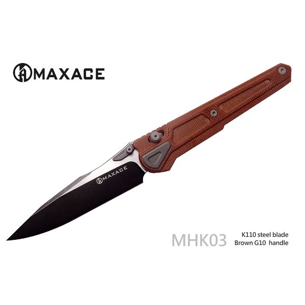 Maxace 蒼鷺棕G10柄K110鋼石洗刃折刀 -#MAXACE MHK03