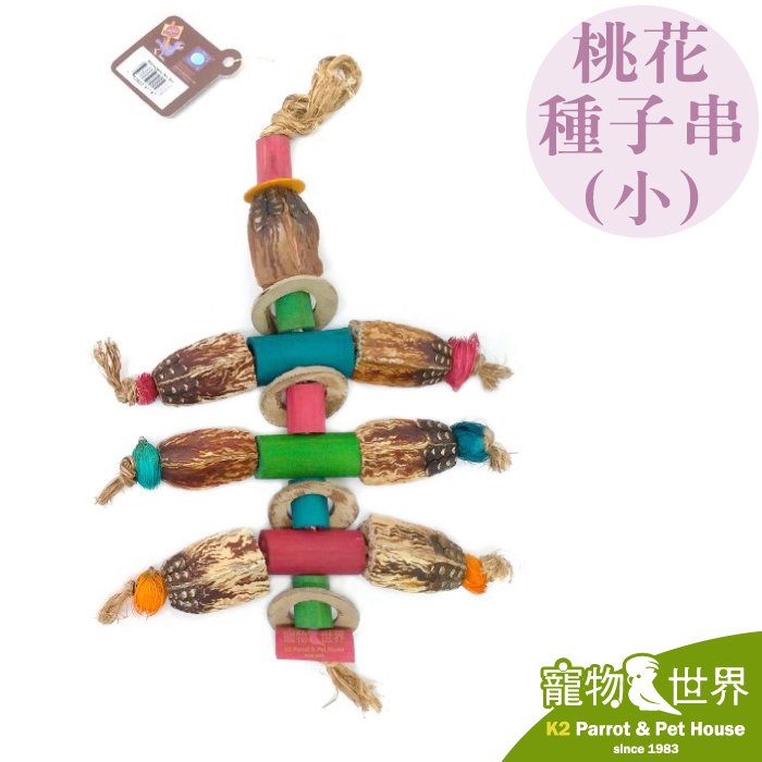 缺《寵物鳥世界》Amigo阿迷購 美國普拉尼 桃花種子串(小) | 天然棕櫚葉 鳥玩具 破壞型玩具 AM0532