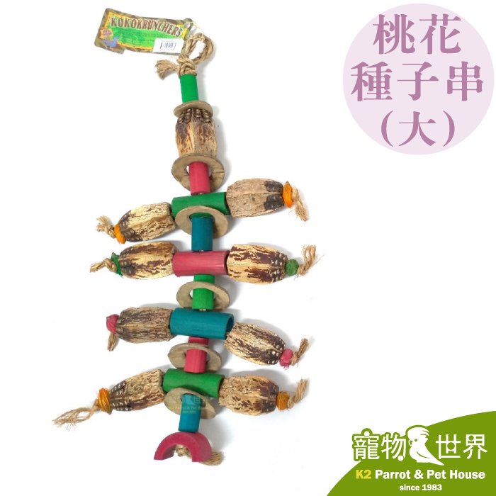 缺《寵物鳥世界》Amigo阿迷購 美國普拉尼 桃花種子串(大) | 天然棕櫚葉 鳥玩具 破壞型玩具 AM0533