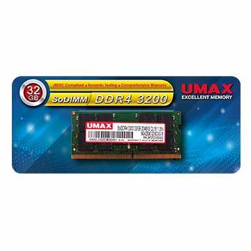 UMAX 筆記型記憶體 SO-Dimm DDR4 3200 32GB 2048X8