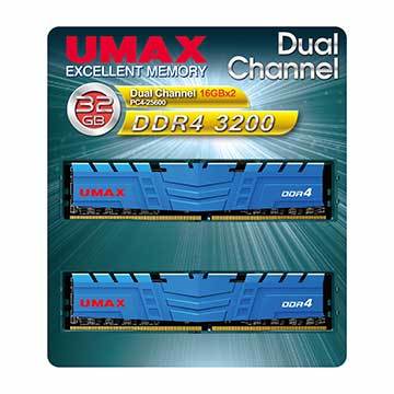 UMAX 桌上型記憶體 DDR4 3200 32GB(16GX2) 2048X8 ( DDR4 3200 32GB(16GX2) 2048X8 )
