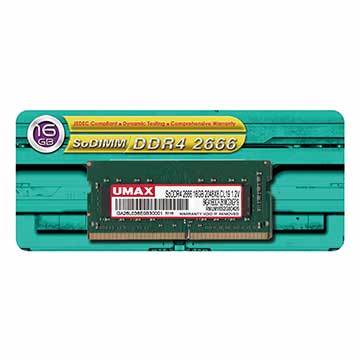 UMAX 筆記型記憶體 SO-Dimm DDR4 2666 16GB 2048X8