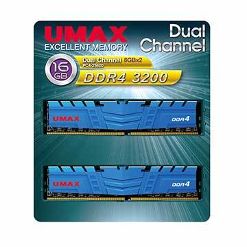 UMAX 桌上型記憶體 DDR4 3200 16GB (8G*2) 散熱片 ( DDR4 3200 16GB (8G*2)散熱片 )