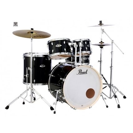 亞洲樂器 Pearl EXX725SP/C 黑色貼皮鼓組(搭載鼓椅和銅鈸)、EXPORT 系列爵士鼓