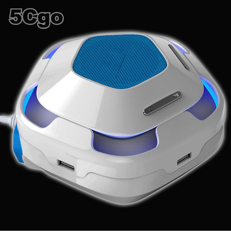5Cgo【智能】Kini概念設計UFO音箱電站/分體式音箱+4USB充電器+雙AC插座 多口USB充電器 含稅