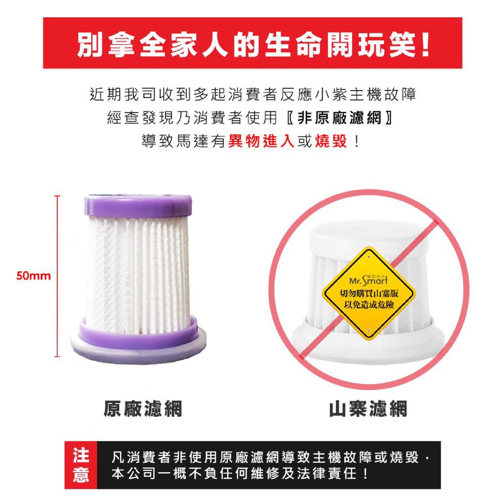 小紫除蟎機官方賣場 第三代高效極淨防護型濾網(6入）