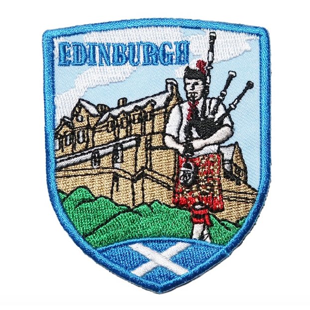 英國 愛丁堡 蘇格蘭笛 蘇格蘭裙 背膠刺繡背膠補丁 袖標 布標 布貼 補丁 貼布繡 臂章